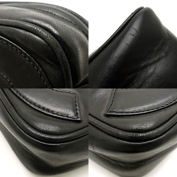 Chanel Chain Shoulder Bag Leather Black Fringe - Picture 5 of 6